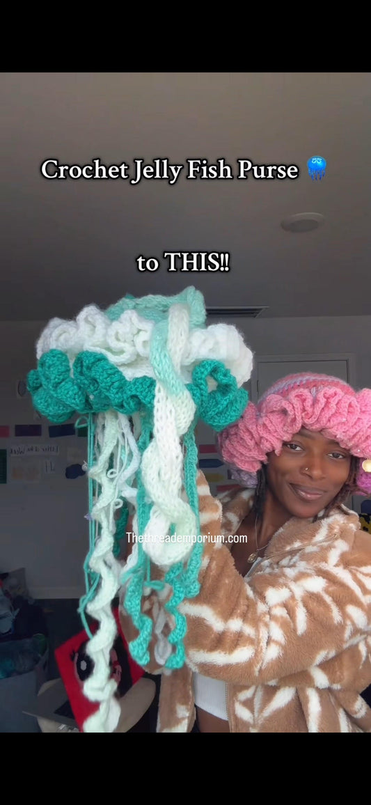 Crochet BioLume Jellyfish purse PATTERN 🪼